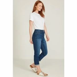 M&Co Blue Straight Leg Crop Jeans -M&Co shop unnamed file 1063