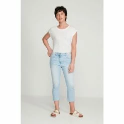 M&Co Blue Petite Supersoft Slim Cropped Jeans