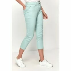 M&Co Green Petite Super Soft Slim Cropped Jeans