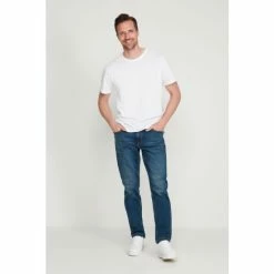 M&Co Blue Tinted Mid Wash Slim Jeans