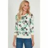 M&Co Cream D Clover Floral Scallop Jumper