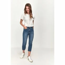 M&Co Petite Blue Super Soft Slim Cropped Jeans