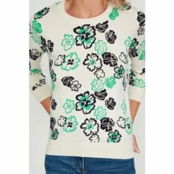 M&Co Cream D Clover Floral Scallop Jumper -M&Co shop unnamed file 124