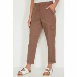 M&Co Brown Cargo Utility Trousers -M&Co shop unnamed file 1277