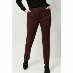 M&Co Red Check Slim Leg Trousers