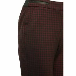 M&Co Petite Red Check Ponte Trousers -M&Co shop unnamed file 1308