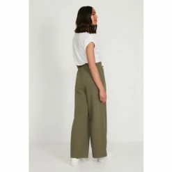 M&Co Green Zip Detail Wide Leg Trousers -M&Co shop unnamed file 1325