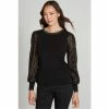 M&Co Black Sparkle Lace Sleeve Jumper -M&Co shop unnamed file 133