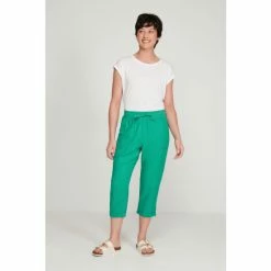 M&Co Green Petite Cropped Linen Trousers -M&Co shop unnamed file 1332