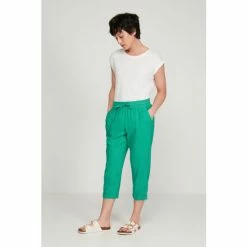 M&Co Green Petite Cropped Linen Trousers -M&Co shop unnamed file 1333