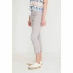 M&Co Womens Grey Bengaline Crop Trousers
