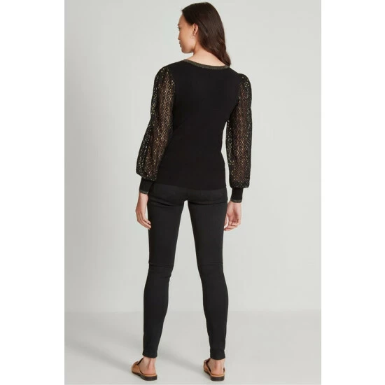 unnamed-file-134.jpg M&Co Black Sparkle Lace Sleeve Jumper -M&Co shop unnamed file 134