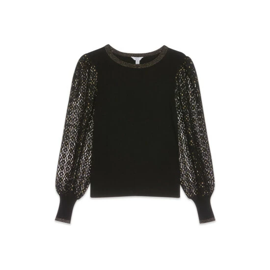 unnamed-file-135.jpg M&Co Black Sparkle Lace Sleeve Jumper -M&Co shop unnamed file 135