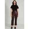 M&Co PU Straight Leg Brown Trousers -M&Co shop unnamed file 1351