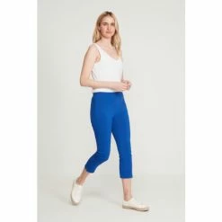 M&Co Blue Cropped Bengaline Trousers -M&Co shop unnamed file 1359