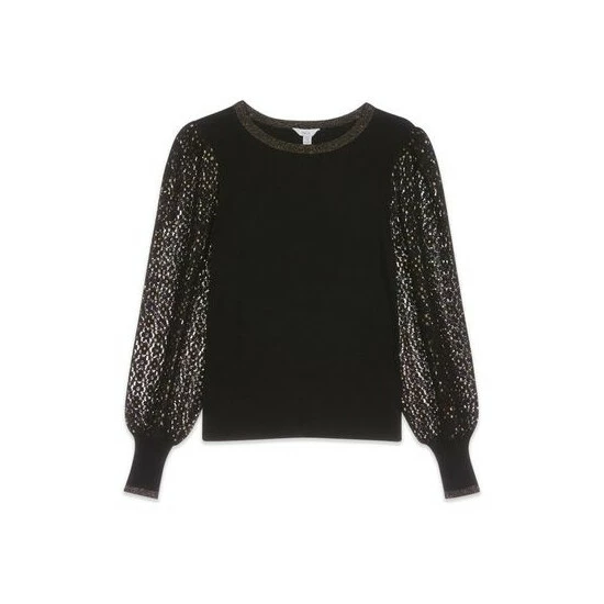 unnamed-file-136.jpg M&Co Black Sparkle Lace Sleeve Jumper -M&Co shop unnamed file 136