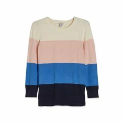 M&Co Blue Colourblock Scallop Neck Jumper -M&Co shop unnamed file 14