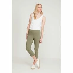 M&Co Green Cropped Bengaline Trousers