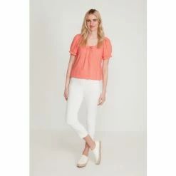 M&Co White Cropped Bengaline Trousers