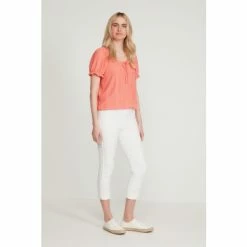 M&Co White Cropped Bengaline Trousers -M&Co shop unnamed file 1463