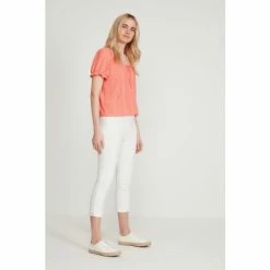 M&Co White Cropped Bengaline Trousers -M&Co shop unnamed file 1464