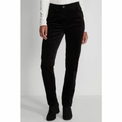 M&Co Black Straight Leg Cord Trousers