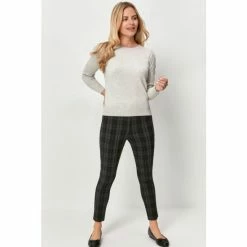 M&Co Black Check Bengaline Trousers