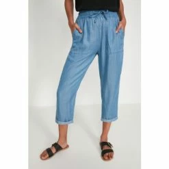M&Co Blue Tencel Denim Crop Trousers -M&Co shop unnamed file 1489