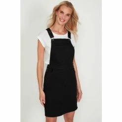 M&Co Pinafore Black Denim Dress