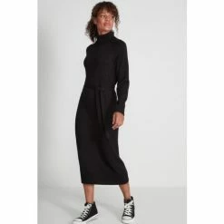 M&Co Rollneck Black Knitted Dress