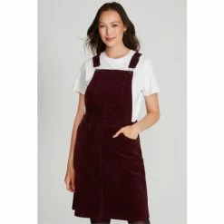 M&Co Red Pinafore Cord Dress