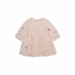 M&Co Pink Kite And Cosmic Star Mesh Dress