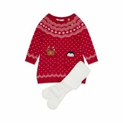 M&Co Red Christmas Character Pocket Knitted Dress -M&Co shop unnamed file 1609