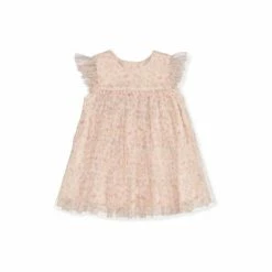 M&Co Pink Floral Print Mesh Dress