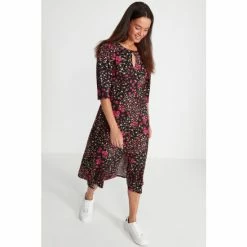 M&Co Petite Ditsy Keyhole Dress