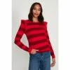 M&Co Red Frill Shoulder Stripe Jumper -M&Co shop unnamed file 163