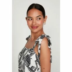 M&Co Black Leaf Print Tiered Dress -M&Co shop unnamed file 1630