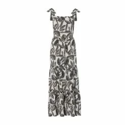 M&Co Black Leaf Print Tiered Dress -M&Co shop unnamed file 1631
