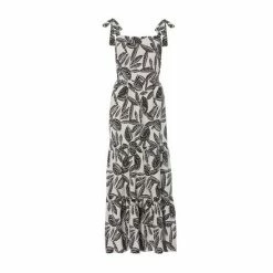 M&Co Black Leaf Print Tiered Dress -M&Co shop unnamed file 1632