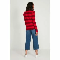 M&Co Red Frill Shoulder Stripe Jumper -M&Co shop unnamed file 164