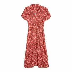 M&Co Red Geo Print Midi Shirt Dress -M&Co shop unnamed file 1640
