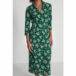 M&Co Green Floral Bouquet Button Through Midi Dress -M&Co shop unnamed file 1690