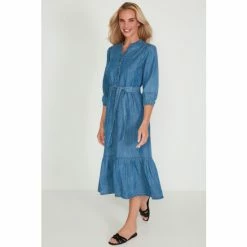 M&Co Blue Denim Midi Tiered Dress -M&Co shop unnamed file 1715