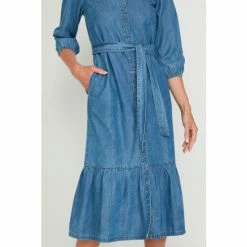 M&Co Blue Denim Midi Tiered Dress -M&Co shop unnamed file 1716
