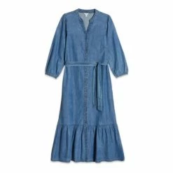M&Co Blue Denim Midi Tiered Dress -M&Co shop unnamed file 1717