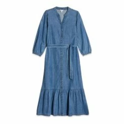 M&Co Blue Denim Midi Tiered Dress -M&Co shop unnamed file 1718