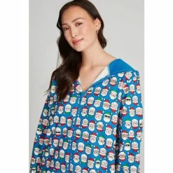 M&Co Blue Santa Face Onesie -M&Co shop unnamed file 1755