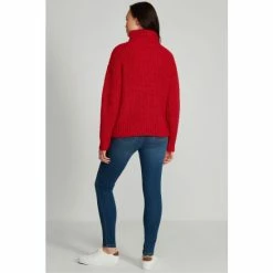 M&Co Red Plain Zip Collar Jumper -M&Co shop unnamed file 177