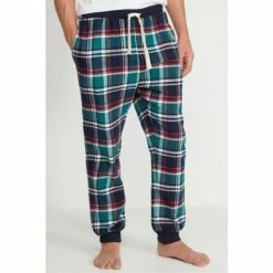 M&Co Blue Check Cuffed Pyjama Bottoms
