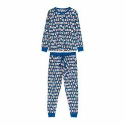 M&Co Mens Blue Santa Face Pyjamas -M&Co shop unnamed file 1799